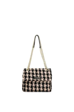 pochette di piccole dimensioni in lana stampata pied de poule