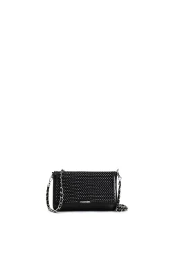 pochette in rete con strass nero