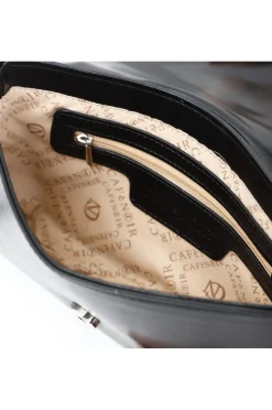 pochette in rete con strass nero