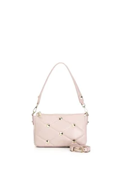 pochette trapuntata con borchie esagonali nude