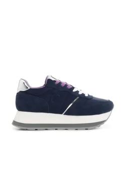 running da donna in pelle scamosciata blu