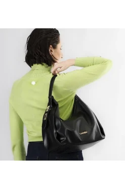 sacca con accessorio chiusura sul manico nero