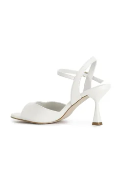 sandali a fascia in nappa panna