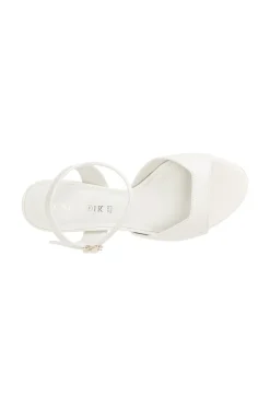 sandali a fascia in nappa panna