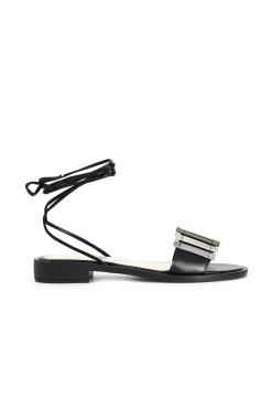 sandali alla schiava con tomaia multi listini multi nero