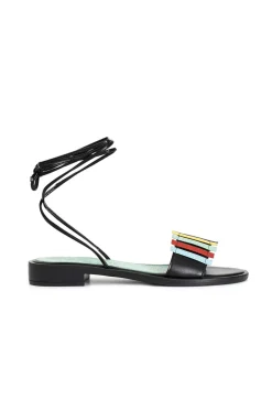 sandali alla schiava con tomaia multi listini multicolor