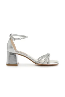 sandali chiusi dietro con strass argento