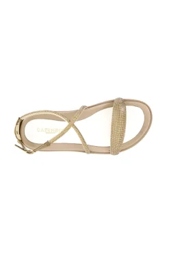 sandali chiusi sul retro e lacci con strass platino