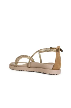 sandali chiusi sul retro e lacci con strass platino