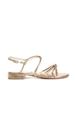 sandali con doppio incrocio effetto laminato con accessorio pesca