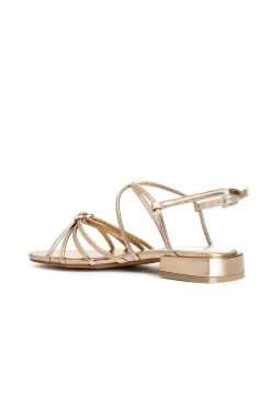 sandali con doppio incrocio effetto laminato con accessorio pesca