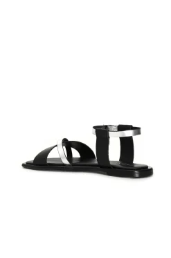 sandali fascia in pelle multicolor multi nero