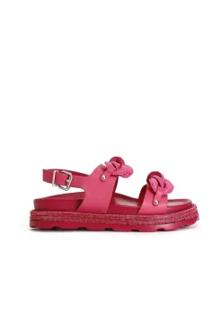 sandali frate con doppia catena fuxia