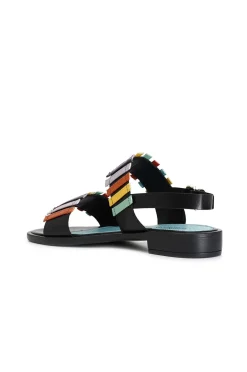 sandali frate con tomaia multi listini multicolor