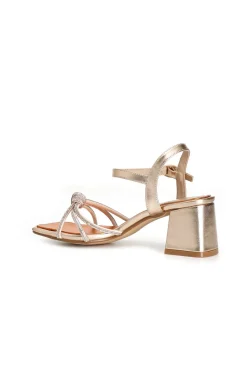 sandali gilda con nodo e strass cipria