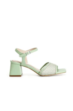 sandali gilda con retina strass verde