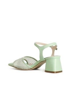 sandali gilda con retina strass verde