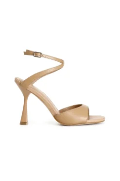 sandali in nappa con fascia e incrocio alla caviglia biscotto