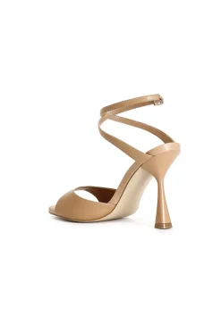 sandali in nappa con fascia e incrocio alla caviglia biscotto
