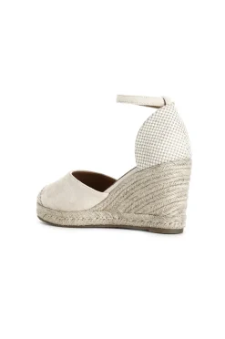 sandali in tessuto e zeppa in corda sabbia