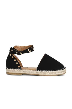 sandali in tessuto su fondo corda nero