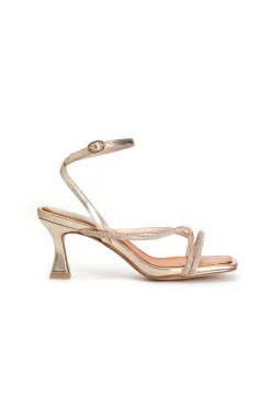 sandali incrocio con laccio alla caviglia cipria