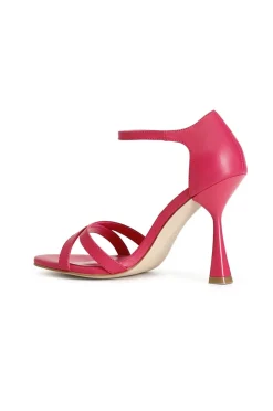 sandali incrocio con toppone in pelle fuxia