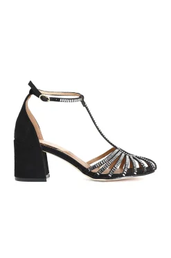 sandalo a gabbia con cinturino alla caviglia nero