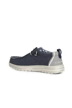 scarpe barca in canvas navy