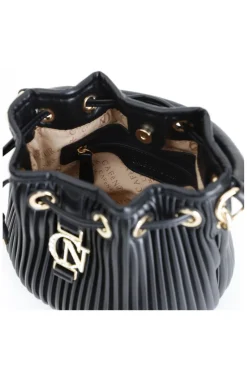 secchiello  con coulisse in plissè nero