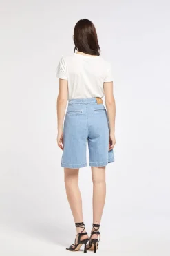 shorts di jeans regular in tela comfort sky