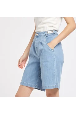shorts di jeans regular in tela comfort sky