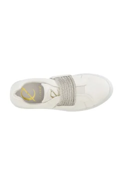 slip-on con fascia strass bianco