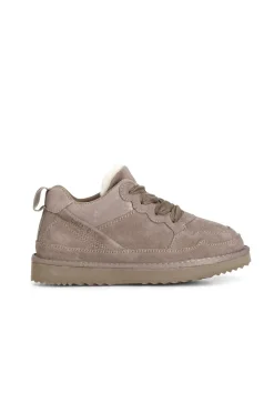 sneaker in pelle scamosciata taupe