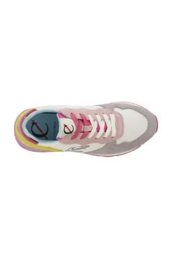 sneakers da donna in pelle scamosciata e tessuto multi glicine