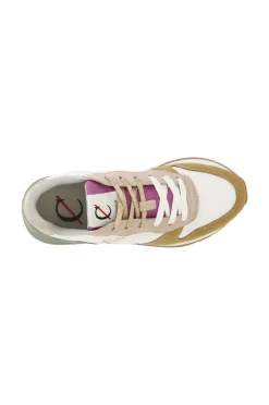 sneakers da donna in pelle scamosciata e tessuto multicolor