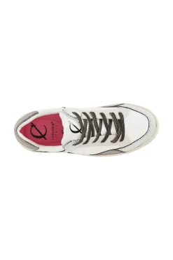 sneakers da donna in pelle con lacci bianco/beige