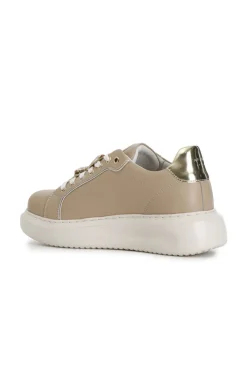 sneakers da donna in pelle con accessori gioiello removibili nocciola