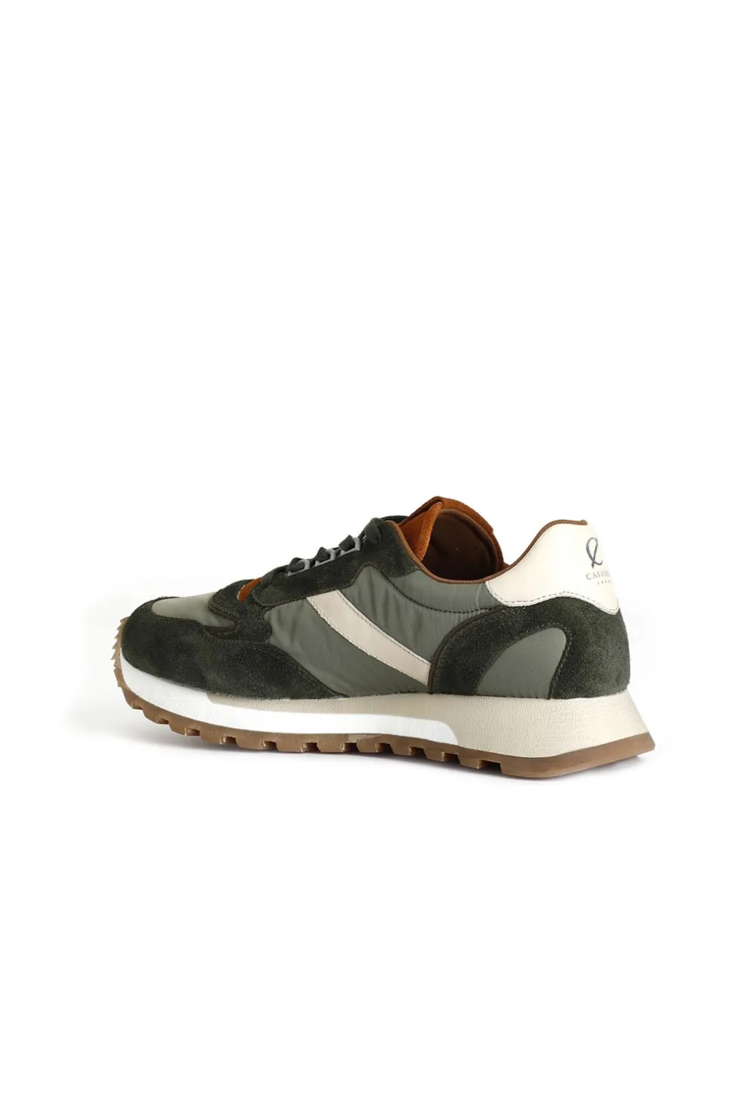 sneakers da uomo in pelle scamosciata e tessuto multi verde