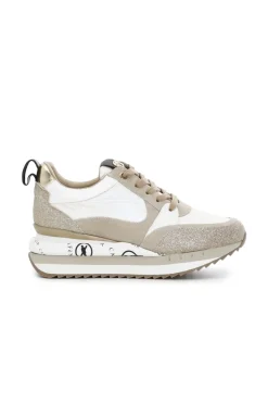 sneakers in nylon e pelle scamosciata