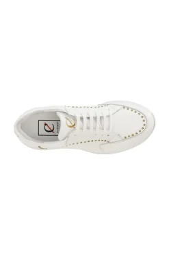 sneakers in pelle con borchie bianco