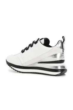 sneakers in pelle con inserti animalier e laminati