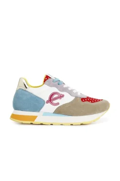 sneakers in pelle scamosciata e tessuto multi pois