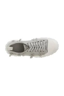 sneakers in tessuto sfrangiato perla