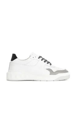 sneakers uomo in pelle bianco/grigio