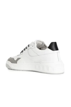 sneakers uomo in pelle bianco/grigio