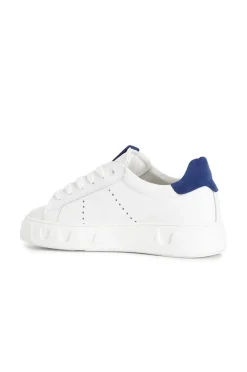 sneakers uomo in pelle bianco/blu