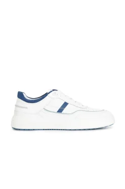 sneakers uomo in pelle bianco/celeste