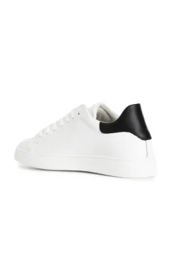 sneakers uomo in pelle bianco/nero
