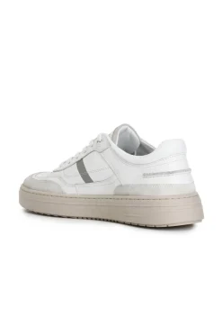 sneakers uomo in pelle e pelle scamosciata bianco